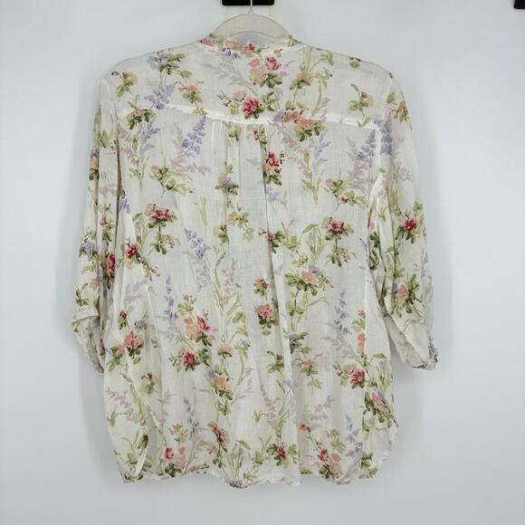 Ralph Lauren Denim & Supply Womens Gauze Floral Top Size M Cotton Cottagecore - Picture 7 of 10